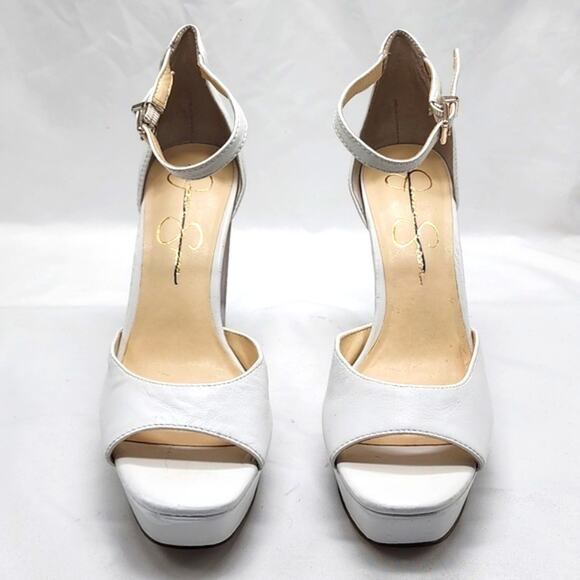 JESSICA SIMPSON-PISILA-2-HEELED LEATHER■SANDAL ANKLE STRAP- ■NWOB■ 💎LADIES 8💎 - Picture 2 of 16